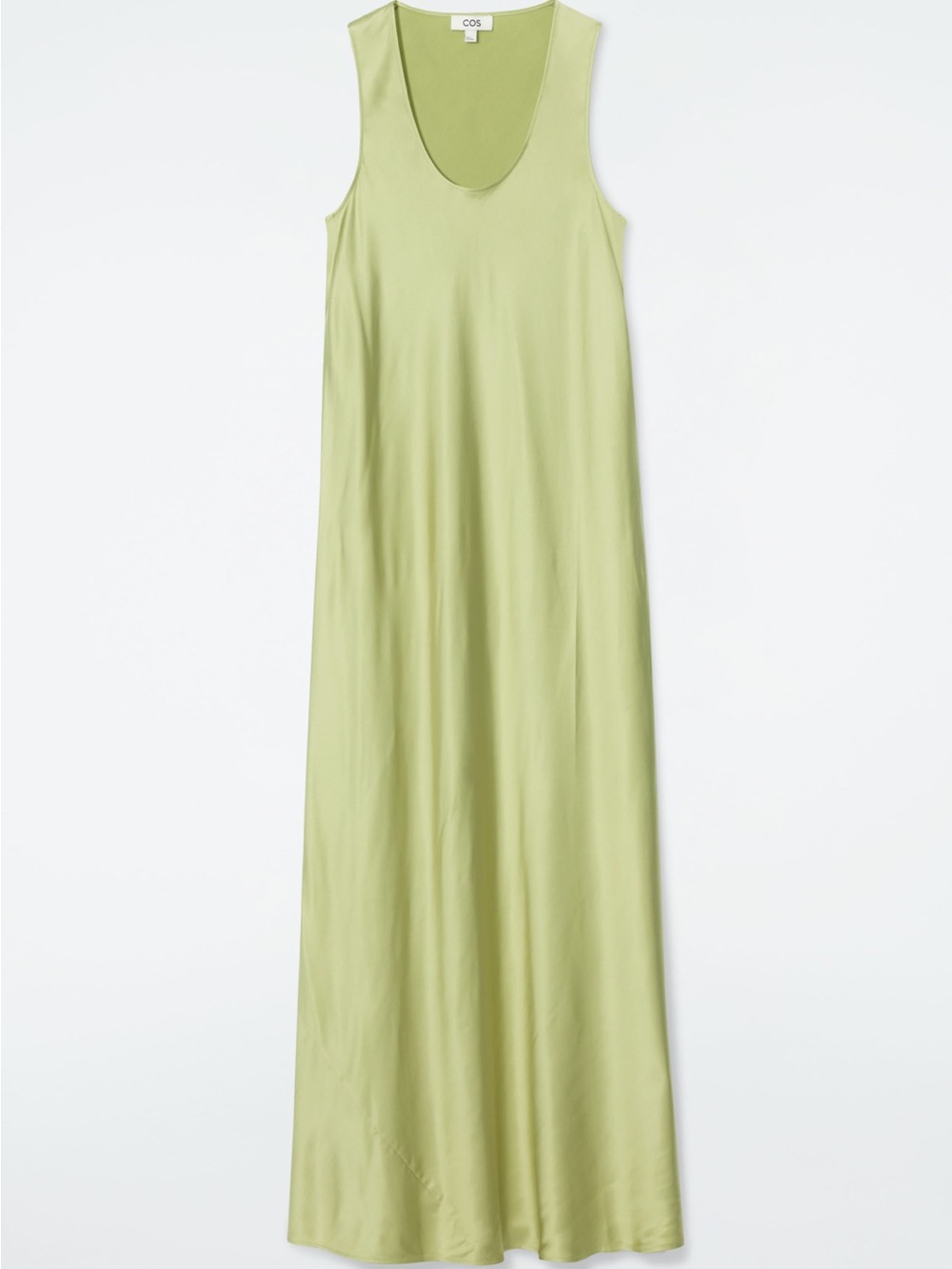 COS Lime Sage Green bias cut Sleeveless Maxi Dress - Picture 4 of 4